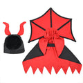 Black polyester vampire cloak and hat Halloween costume for small to medium pets