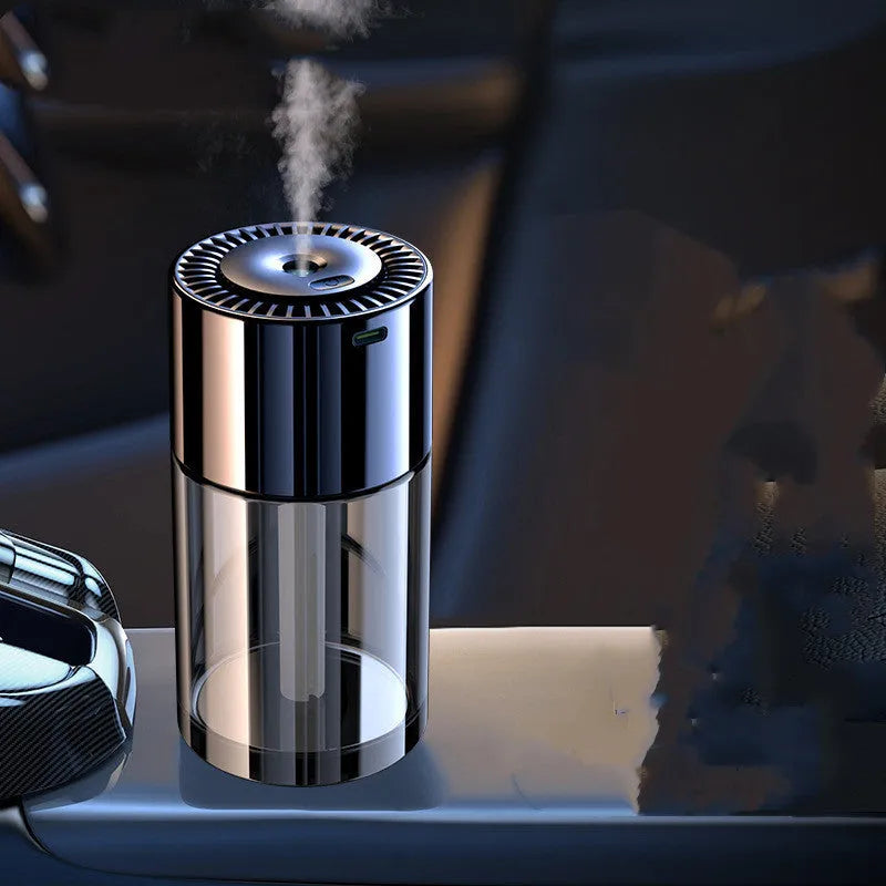 USB plug-in spray perfume humidifier with glass construction in various fragrance colour options