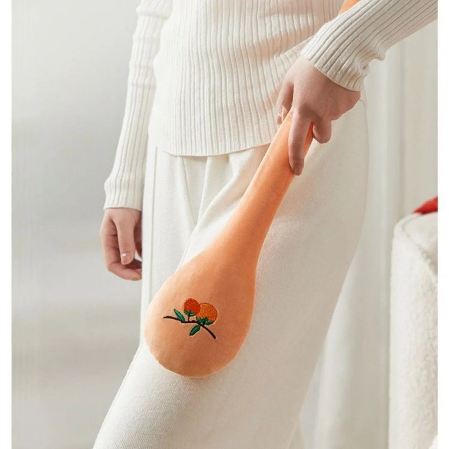 48 cm long percussion massage stick with meridian flap design and zipper closure