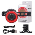 Black intelligent induction brake taillight for bicycles with aluminium alloy casing and mounting brackets