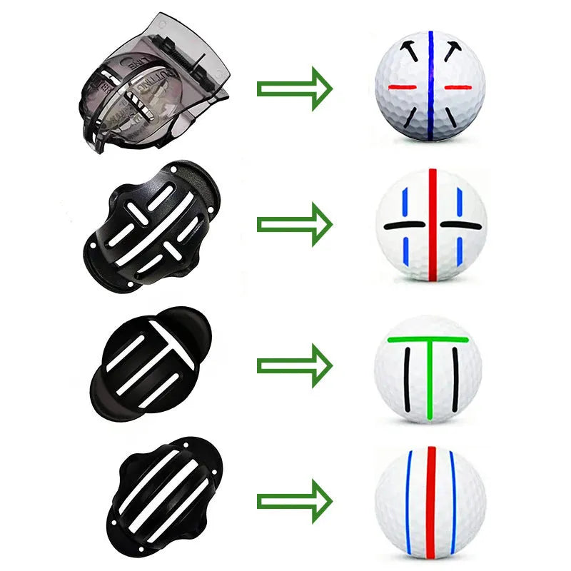 Golf putting alignment tool set with scriber markers and drawing pens for stroke training practice