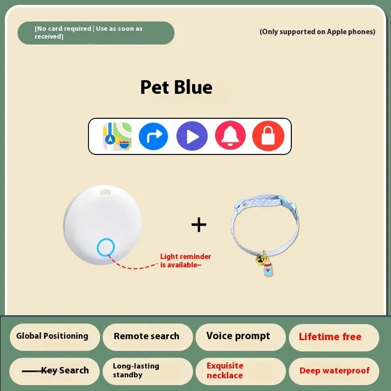 Pet GPS tracking device with collar attachment for cats and dogs featuring 360-day battery life