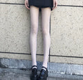 Women's black and white mesh stockings showing large, medium, and small pattern options.