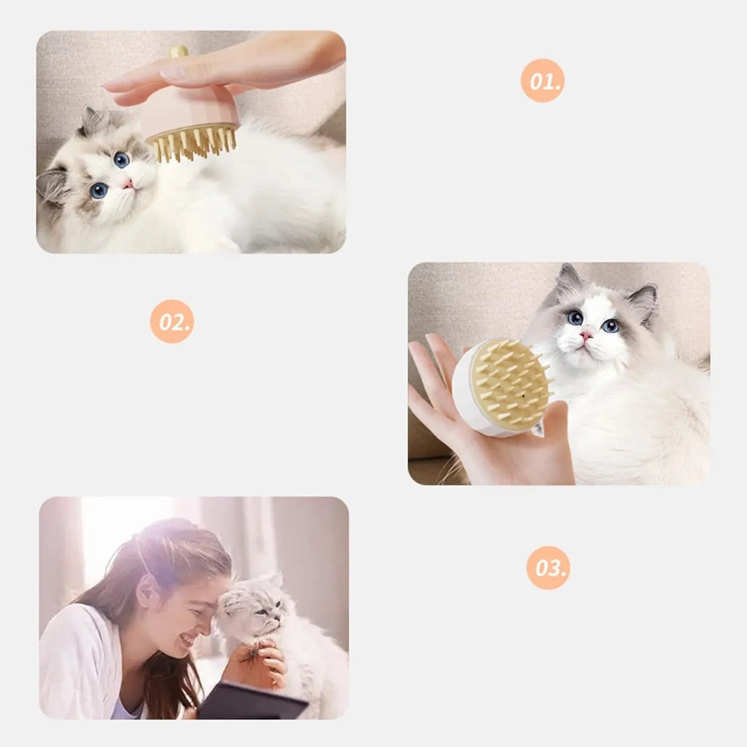 Green silicone double-sided pet bath massage brush with soft bristles on a bathroom counter.