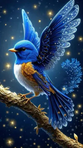 Blue Bird design DIY diamond painting kit with rhinestones on 60x100cm canvas