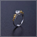 Black gold crystal crown ring on copper base with multiple size options for cosplay