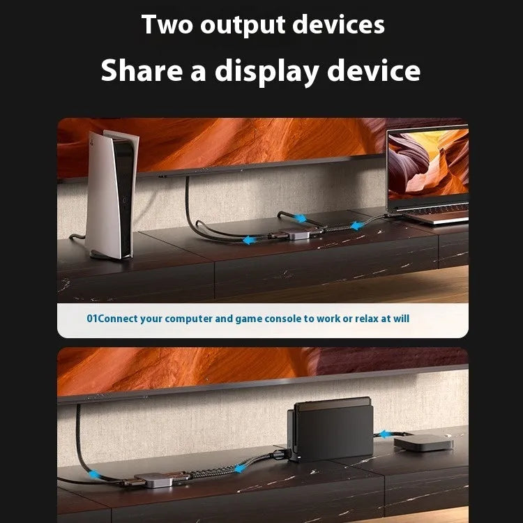Alloy HDMI cable separator for computer to television connections in black or grey finish