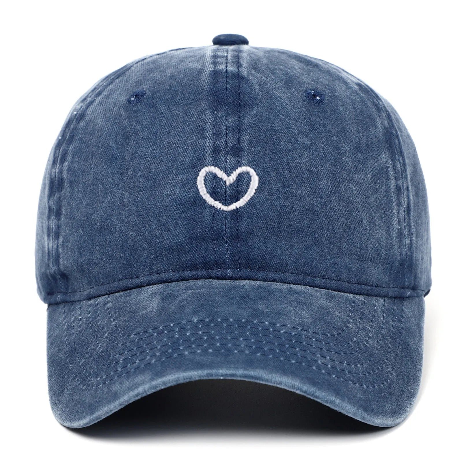 Cotton baseball cap with embroidered design and adjustable sizing in multiple colour options