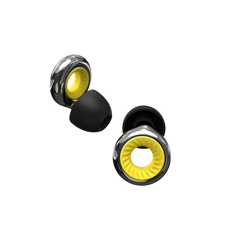 Sleep earplugs in gold, silver, transparent, purple and rose gold colours with storage box