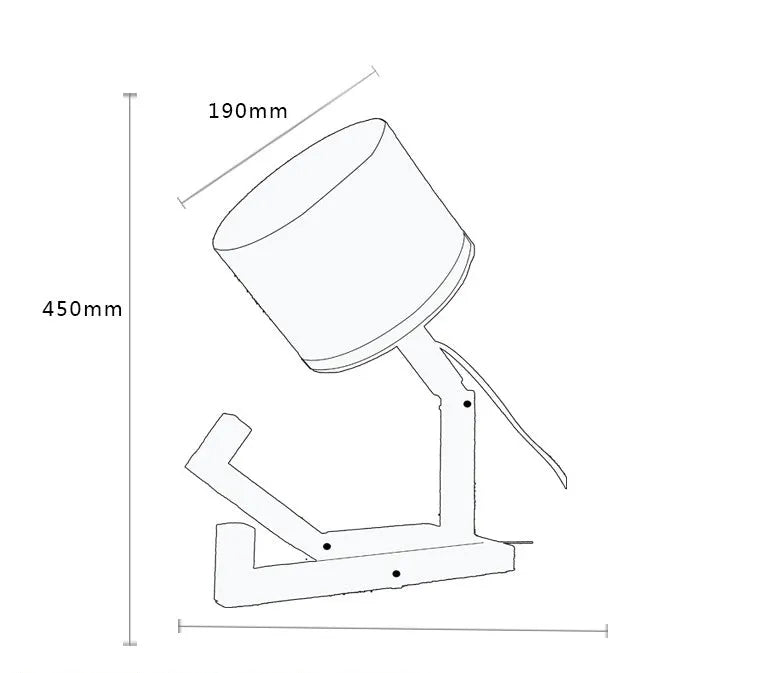 Creative small humanoid wooden table lamp with white fabric shade, 22x44x16cm, on bedside table