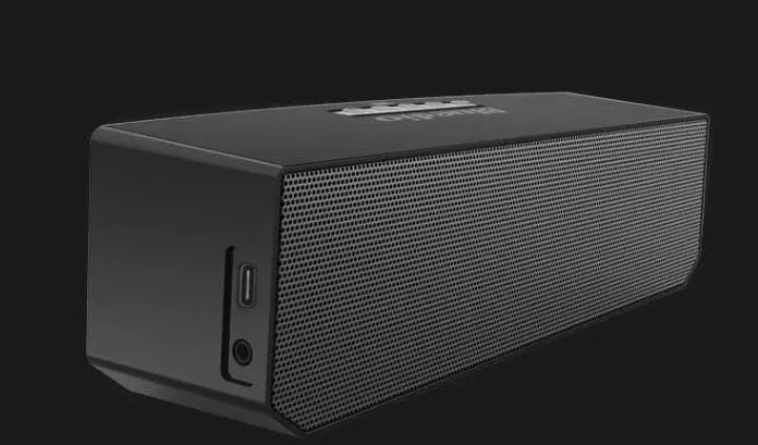 Black BS-6 cloud smart speaker with 52mm drive unit and micro-USB charging port