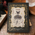 Gothic style A5 notebook with retro animal artwork in three cover colour options