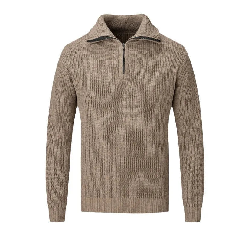 Men's slim fit pullover sweater in solid colours for autumn winter casual wear