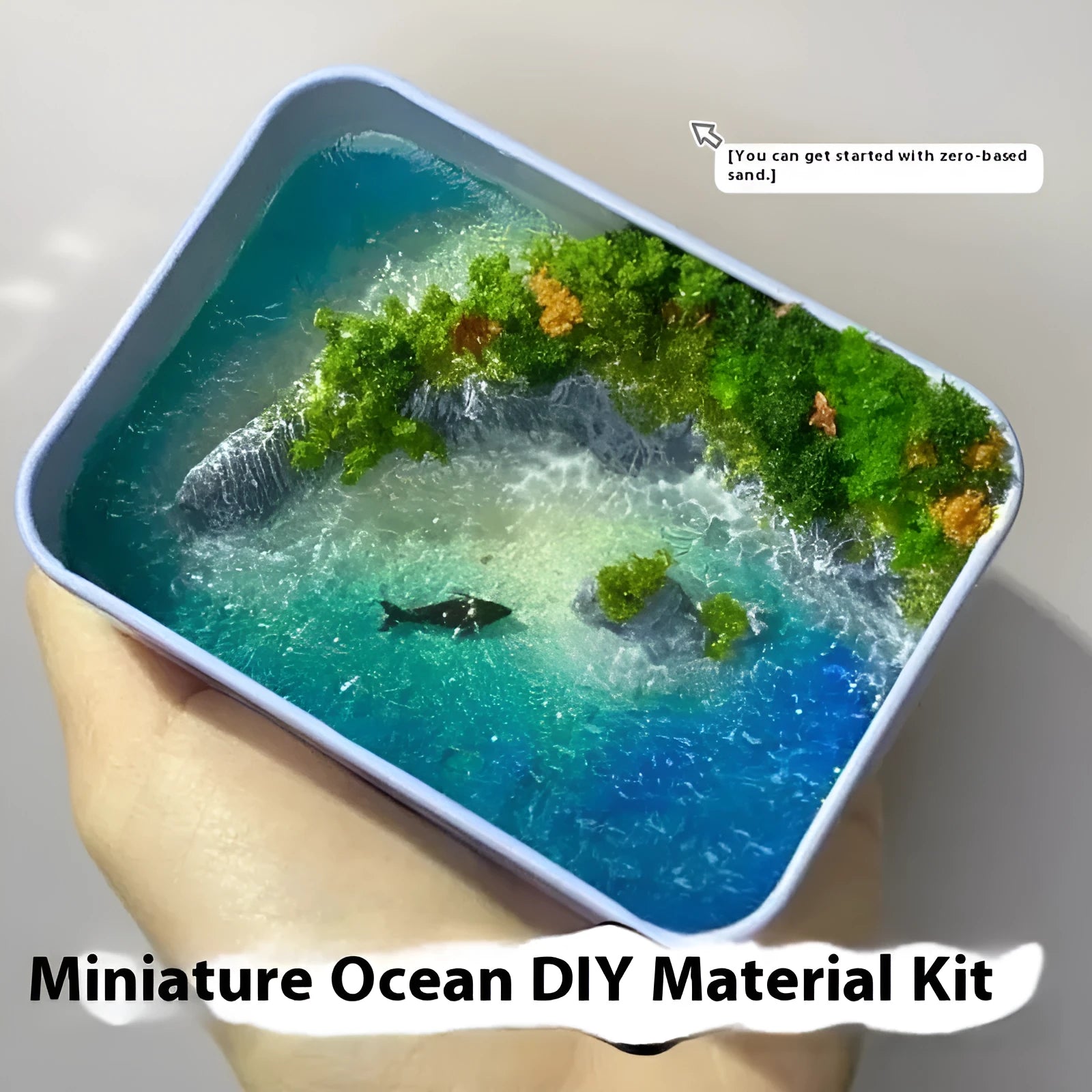 DIY handmade bamboo marine landscape model ornament for aquariums with complete material package