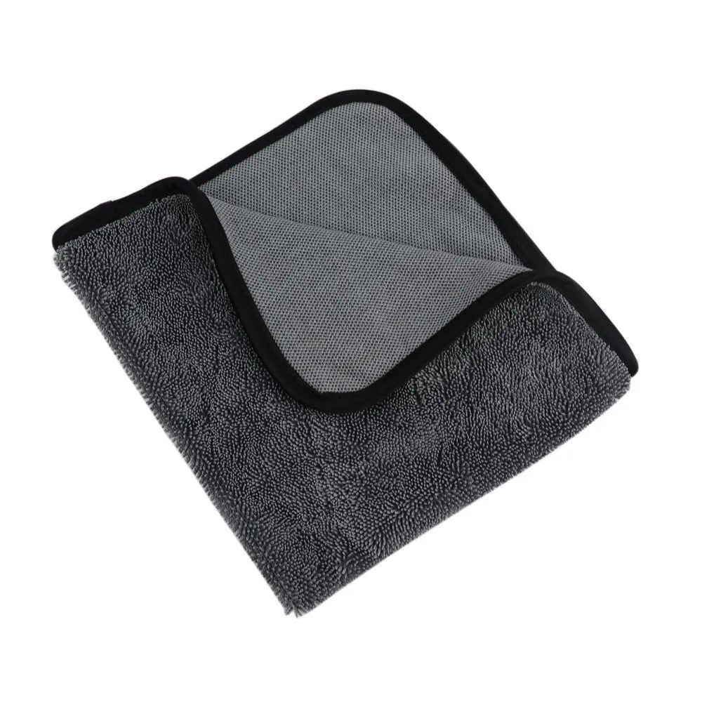 Grey 40cm by 40cm square microfiber towel for drying cars