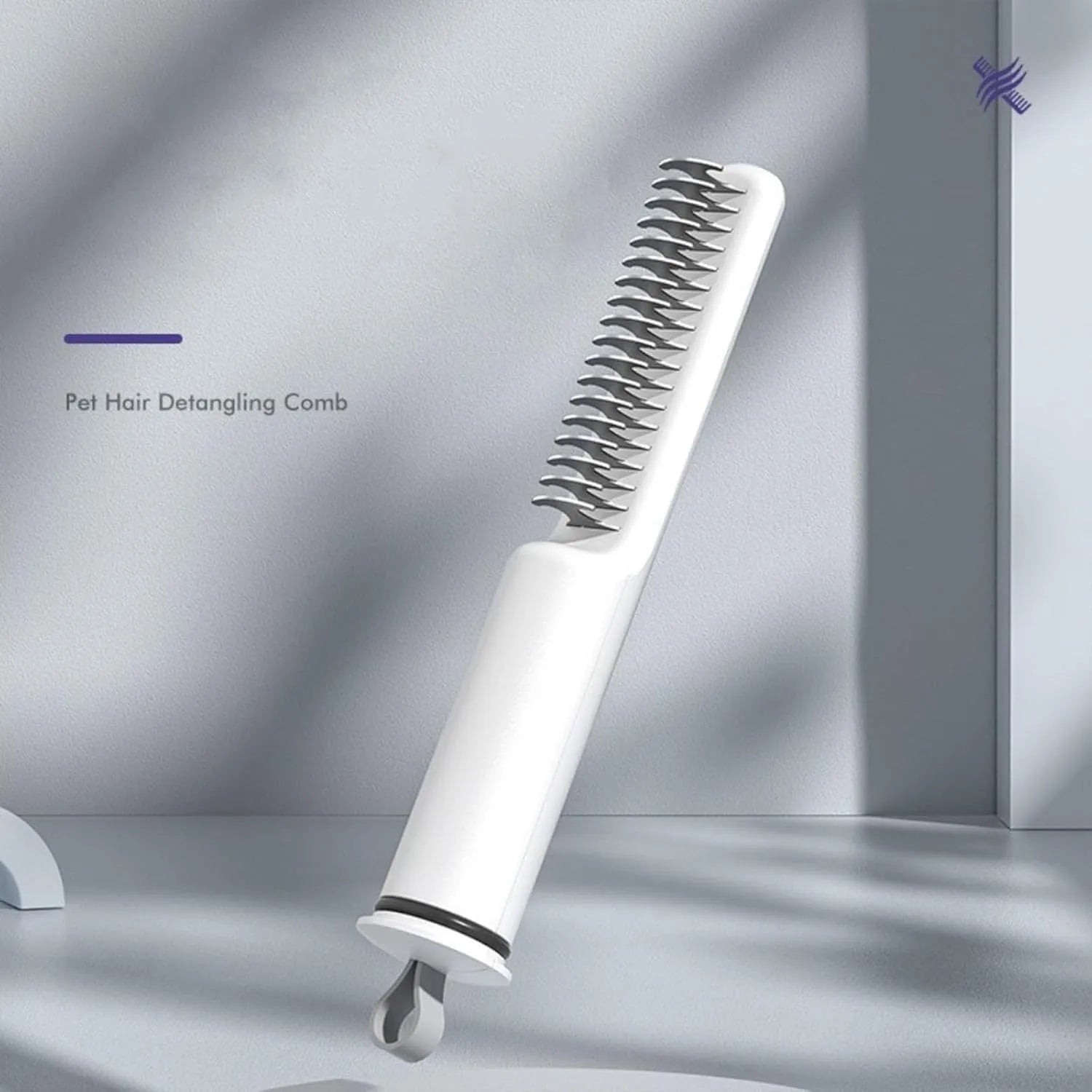 Stainless steel pet grooming comb with 9 teeth and comfortable handle for removing mats