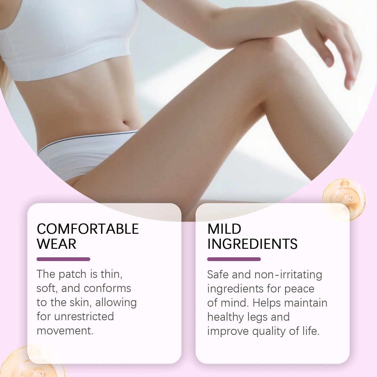 12-piece pack of leg care patches with plant ingredients for muscle relief