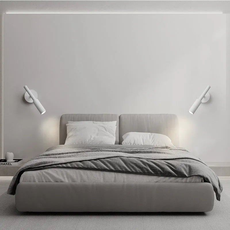 Modern wrought iron wall lamp with three colour lighting in black or white finish