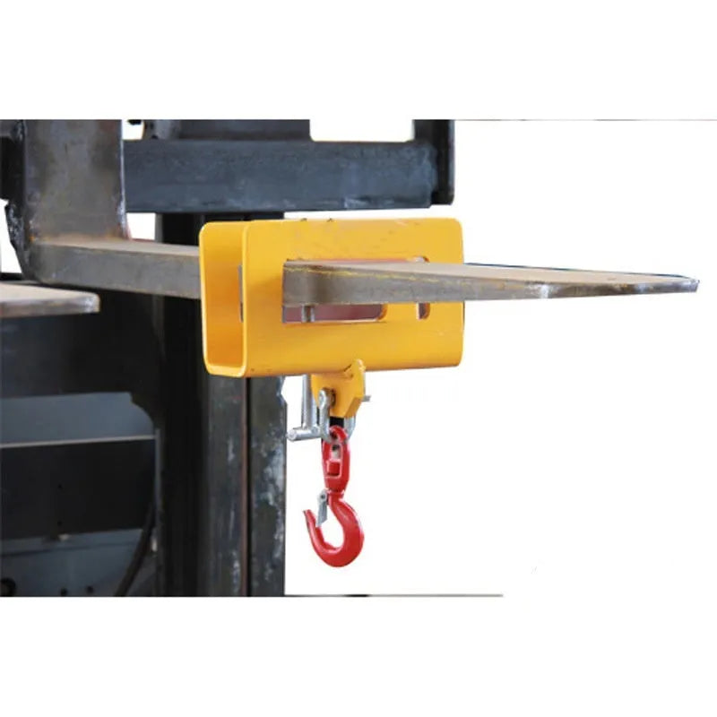 Rotatable drum crane locking hook for forklift with safety locking device