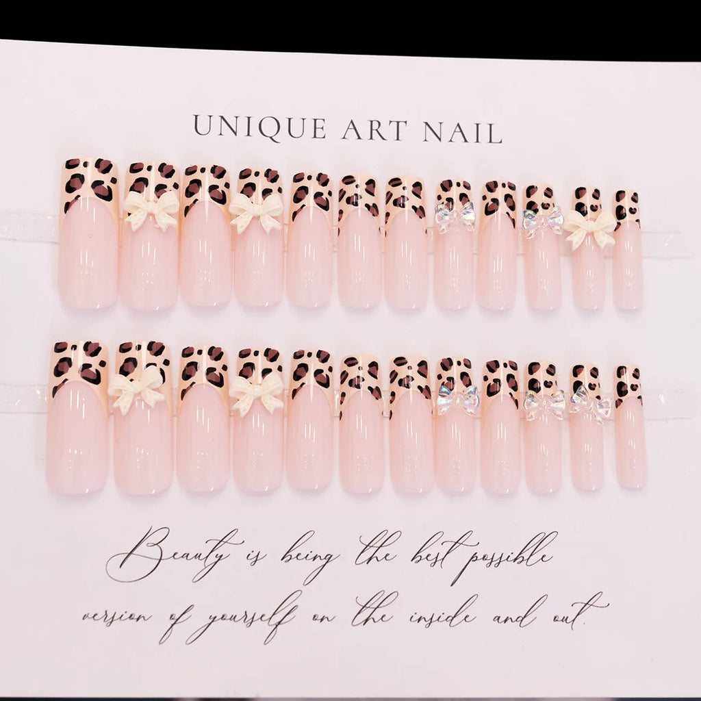 Leopard print butterfly nail art decorations set in WM296 colour for manicures