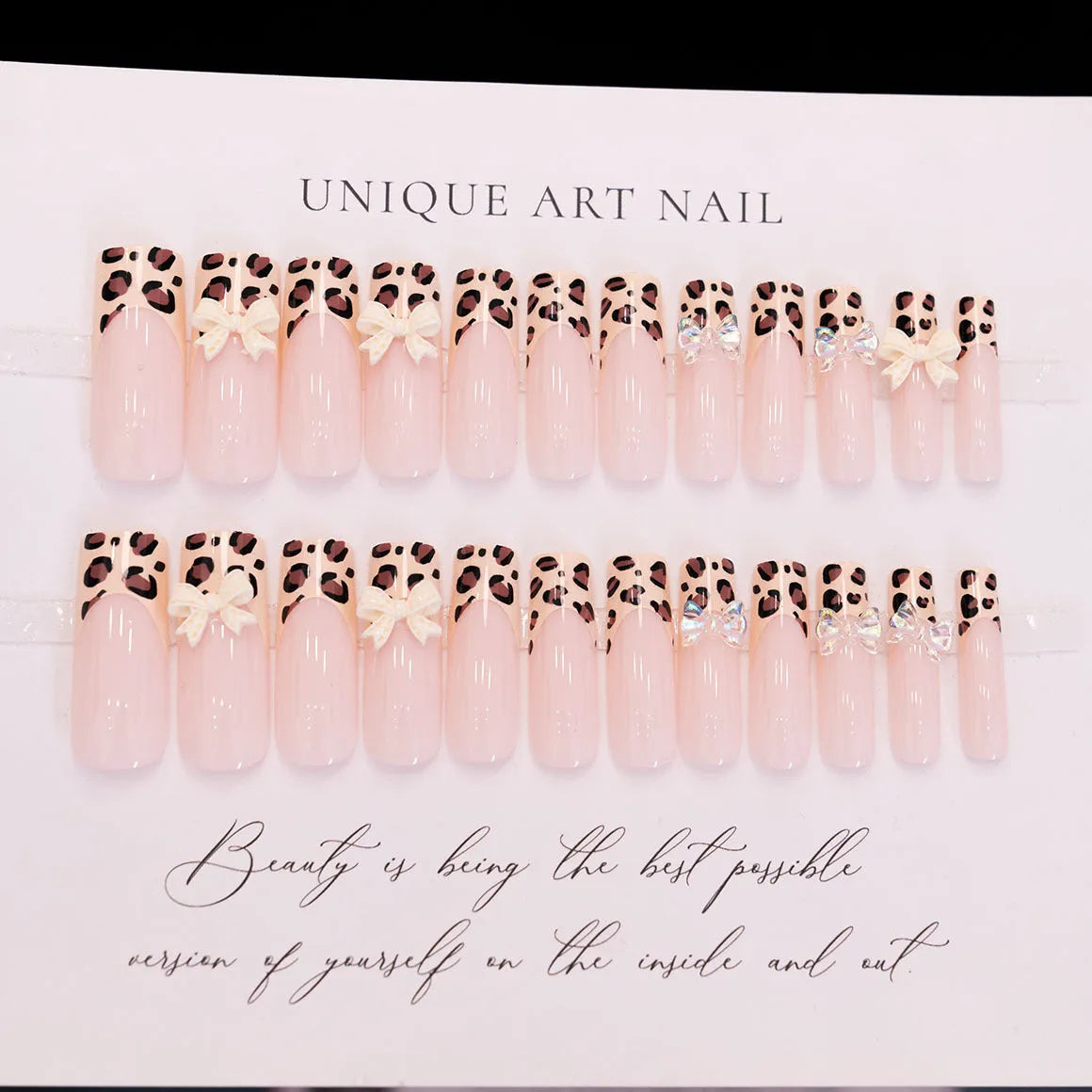 Leopard print butterfly nail art decorations set in WM296 colour for manicures