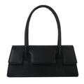 Women's small horizontal square shoulder bag in PU leather with stitching details