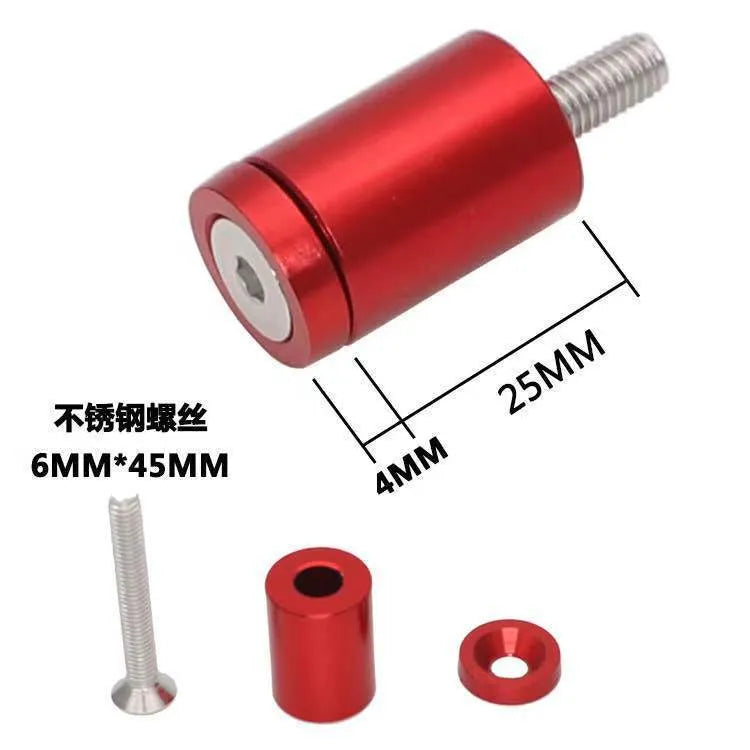 Aluminium engine cover spacer kit with screws, nuts and washers in black, blue and red colours
