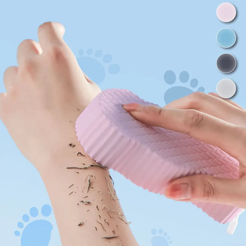 3D fish scale pattern bath sponge with textured surface for body exfoliation in multiple colours