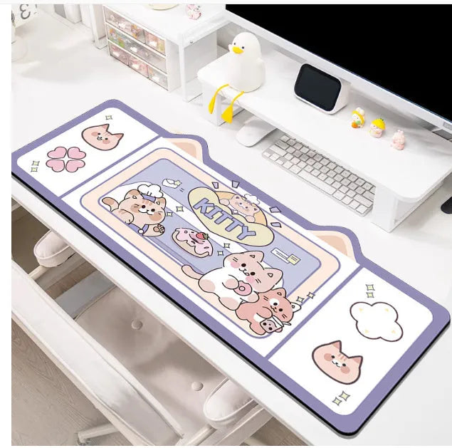 Natural rubber oversized desk pad in solid colour designs on various sized desks