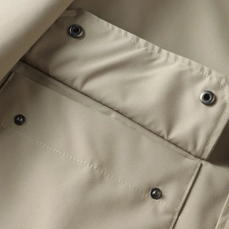 Men's casual short jacket in British style, cotton fabric, hooded, drawstring sleeves, black colour