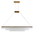 Modern glass pendant lamp with iron fittings and LED lighting for restaurants