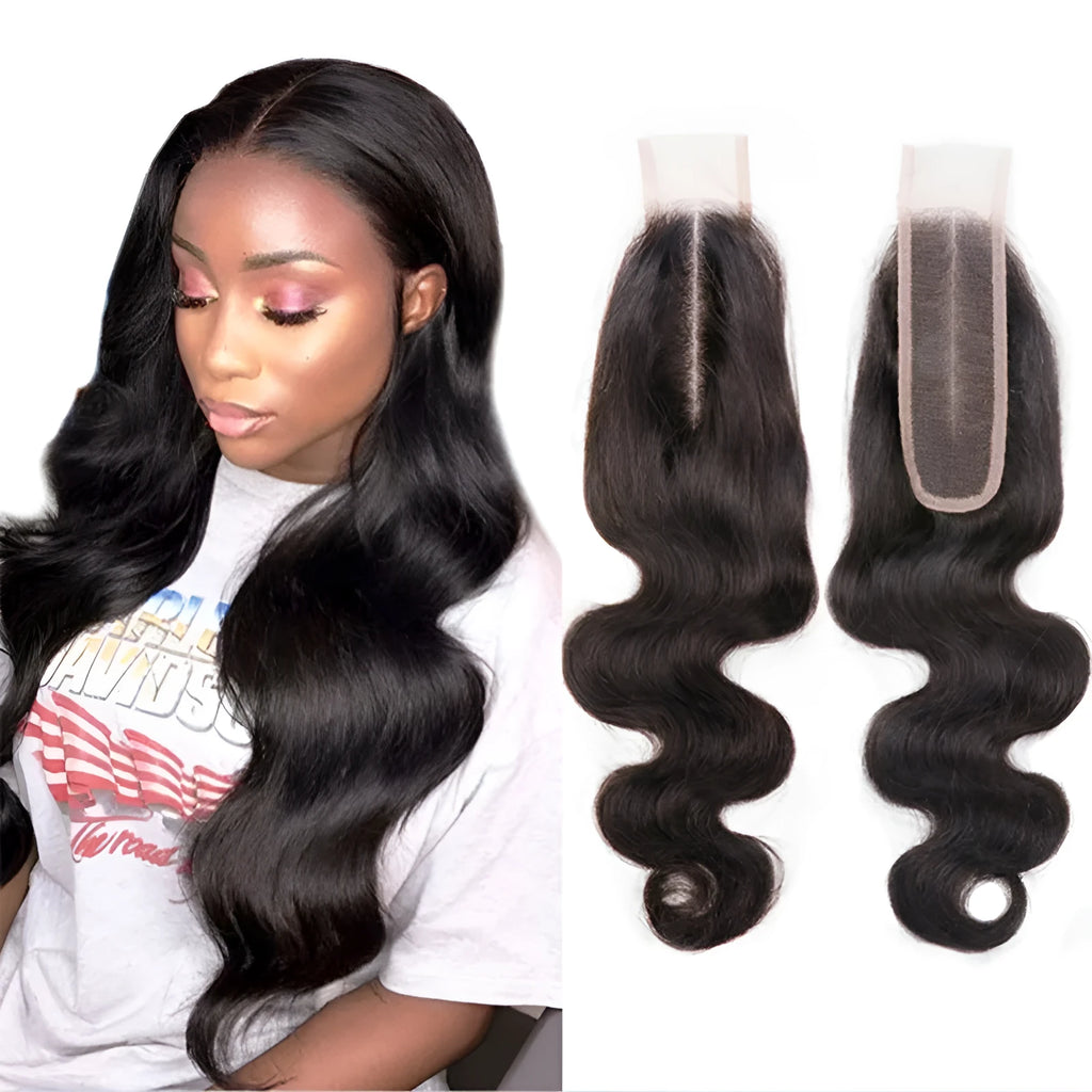 Straight human hair wig in natural colour showing hand-woven construction with length options from 8 to 20 inches