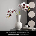 White American country style ceramic ball striped vase for table decoration
