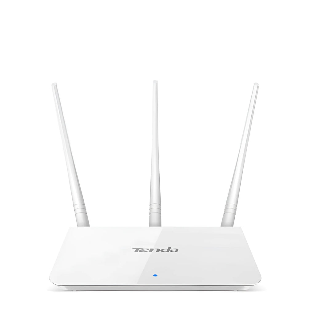 White dual-band wireless router for 2.4GHz and 5GHz broadband networks with wired connectivity