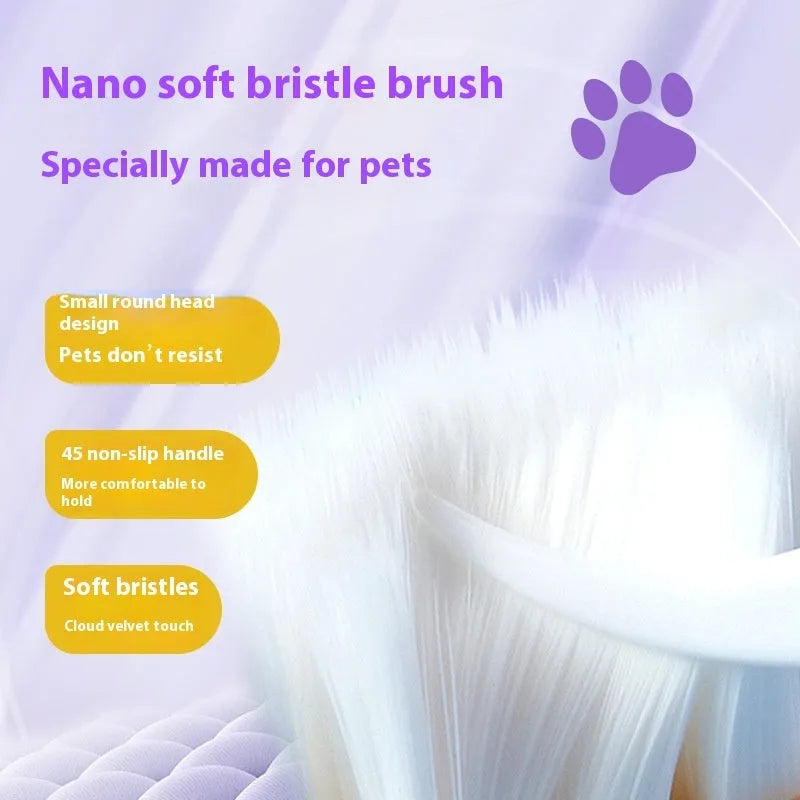 White and blue pet toothbrush pen for dog and cat teeth cleaning.