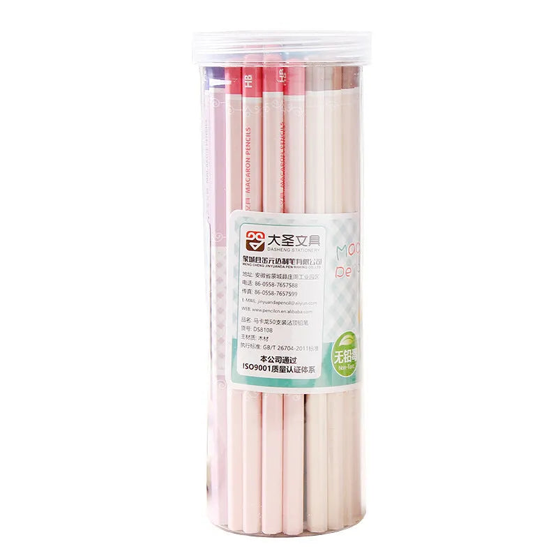 Basswood hexagonal thermal transfer pencil with HB graphite refill showing six-angle design