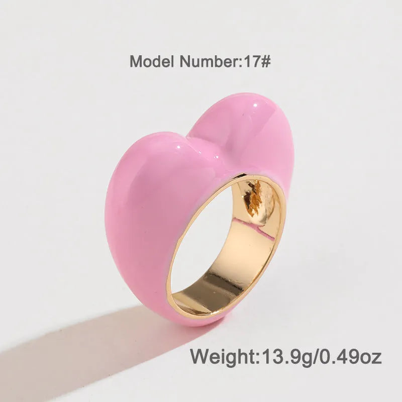 Original design heart-shaped ring with 3D enamel detail in a choice of colours.