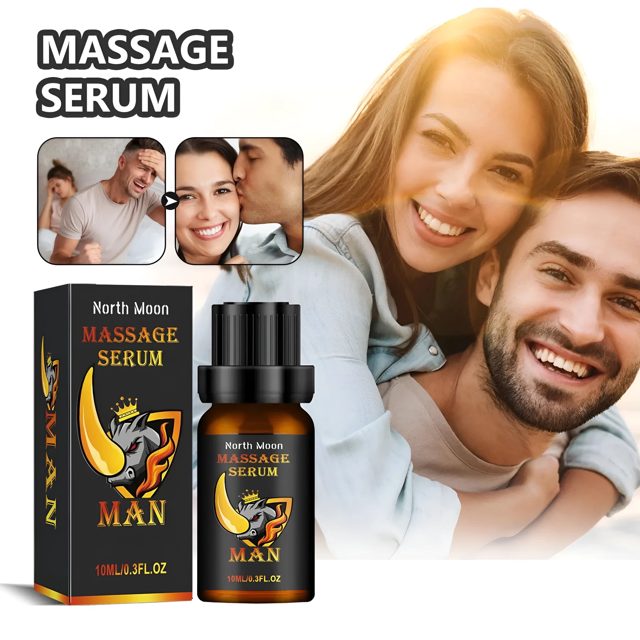 10ml bottle of men's body care essential oil with ginger root oil formulation