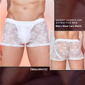 Nylon lace men's boxers in black, red, and white colours showing fashion personality design.