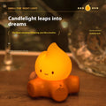 Silicone small fire pile cartoon night lamp with portable battery design and yellow light options