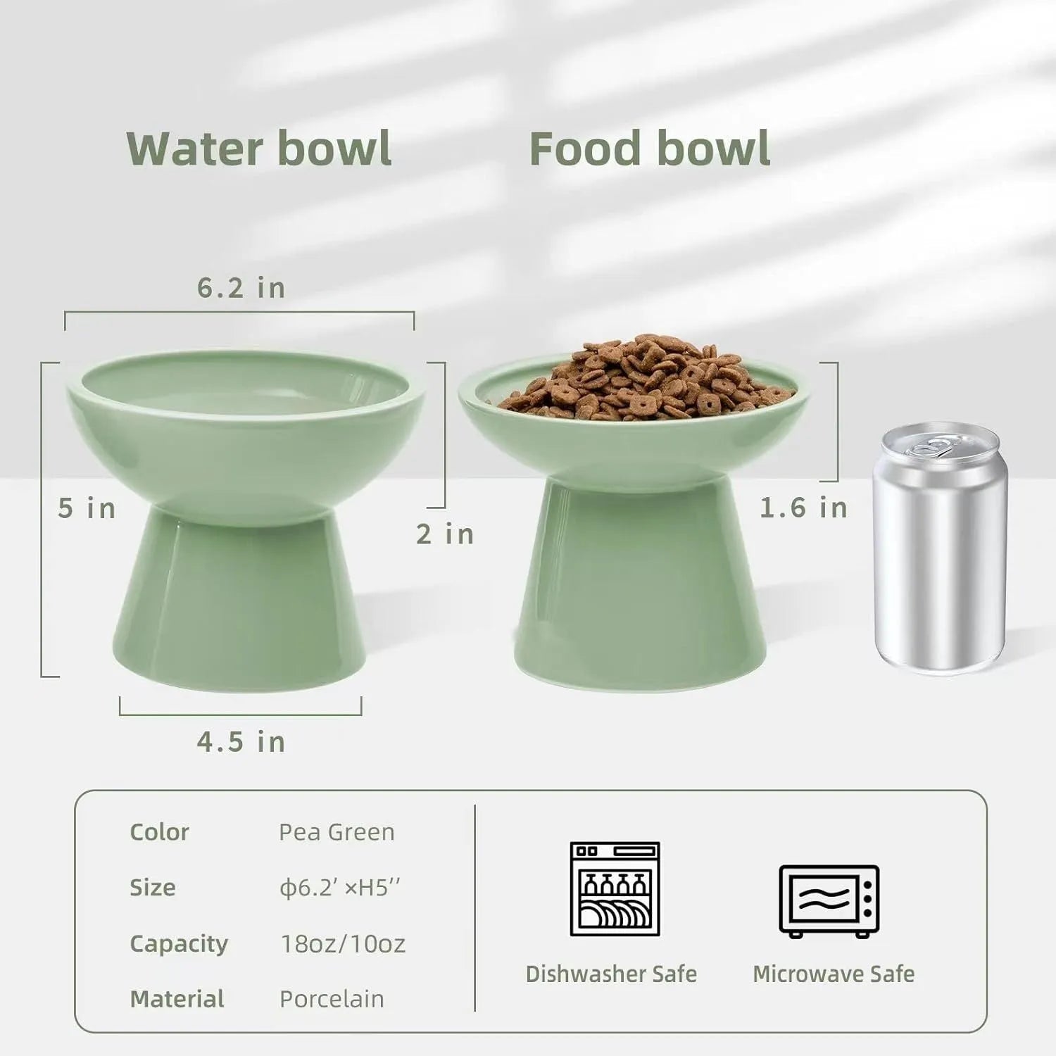 Elevated ceramic cat bowl with wide 16cm diameter and 12cm height in blue colour