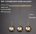 Modern round glass ball chandelier with spherical glass elements in Nordic style design