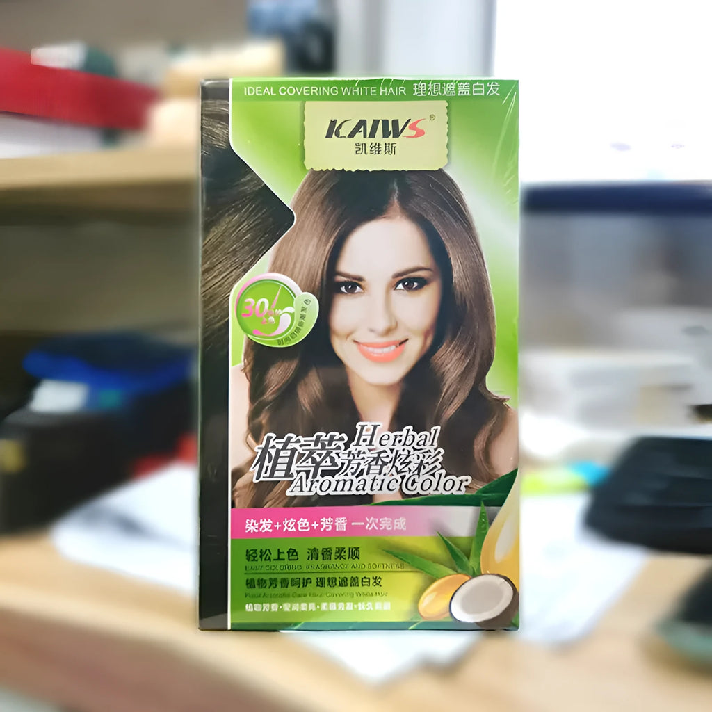 Plant Aromatic Soft Luster Mild Hair Color Cream kit with two 120ml tubes