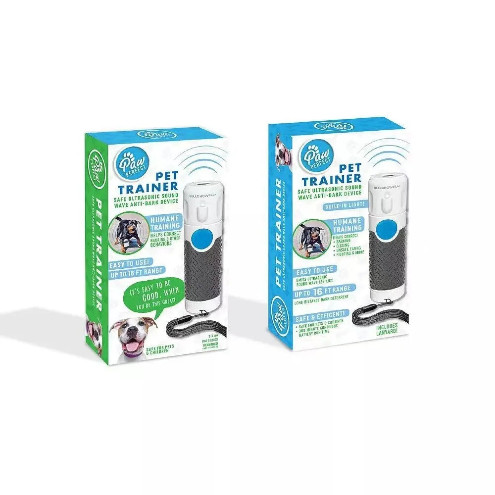 White ABS plastic ultrasonic handheld dog trainer device for barking control