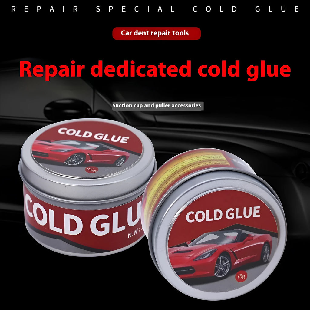 Tube of specialised cold glue for automobile depression and dent repair