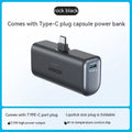 Compact capsule-shaped power bank in multiple colours with a foldable USB Type-C cable