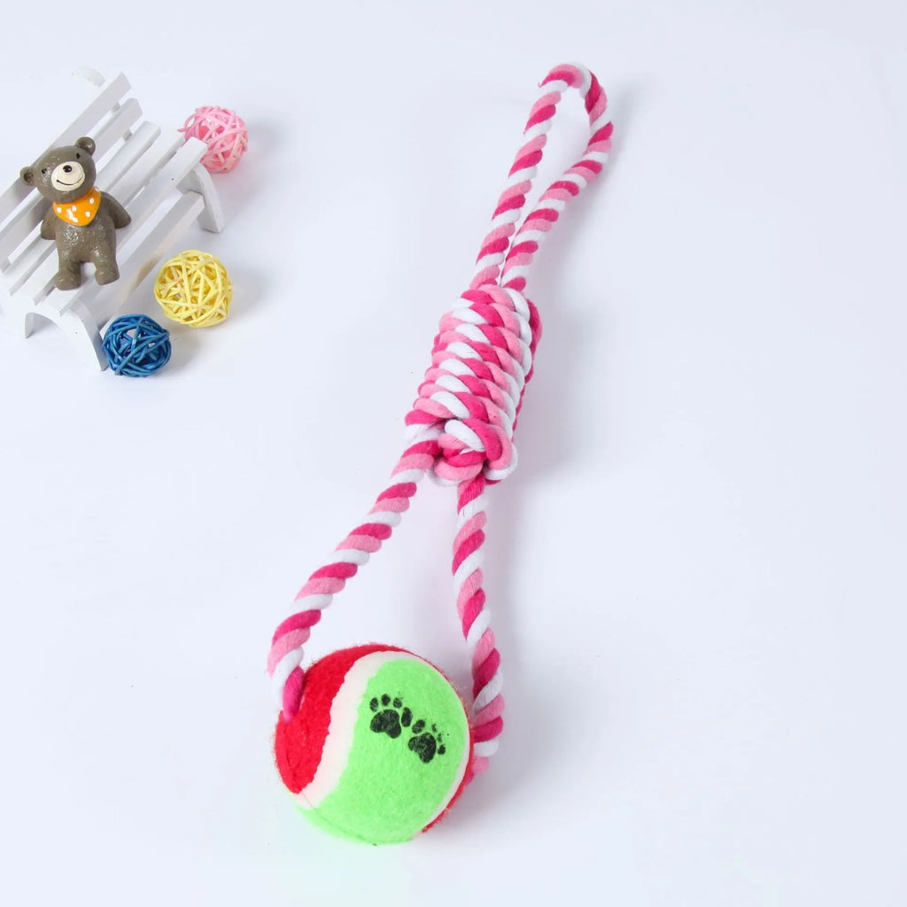 Cotton string dog toy for medium to large dogs with vent relieving design