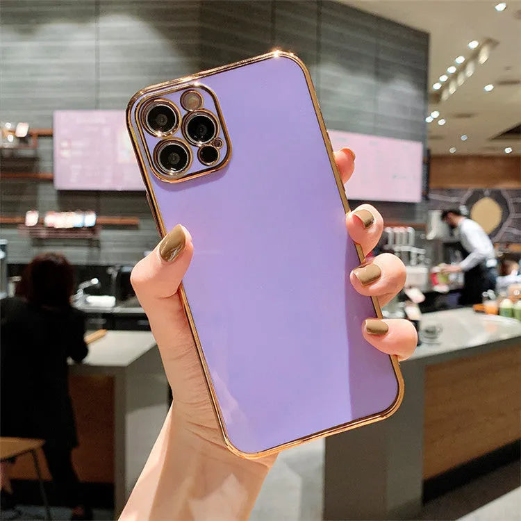 Luxury electroplating iPhone 13 case with geometry and graffiti design in solid colour options