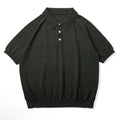 Retro knitted cotton short-sleeved t-shirt in slim fit showing solid colour options