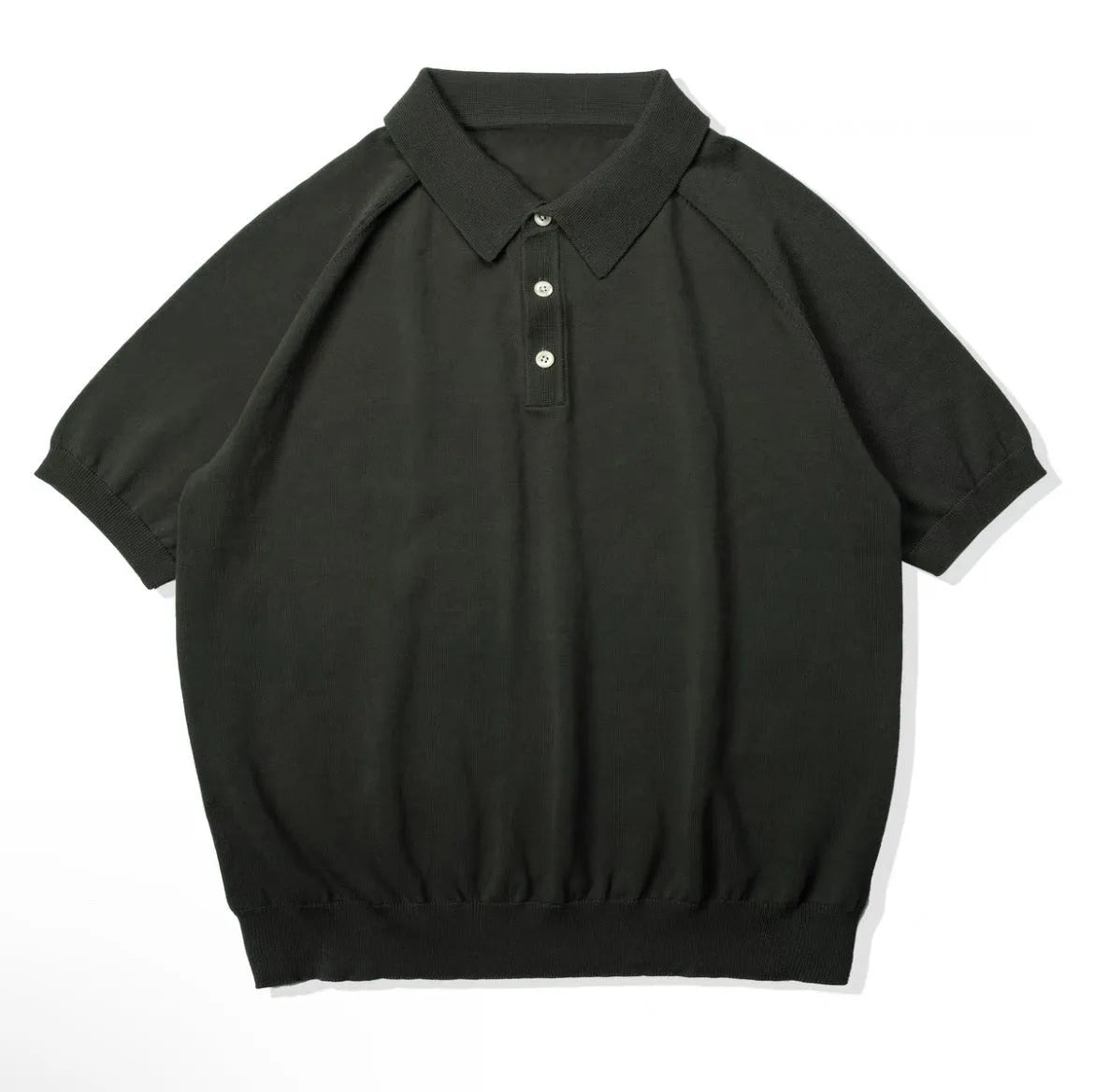 Retro knitted cotton short-sleeved t-shirt in slim fit showing solid colour options
